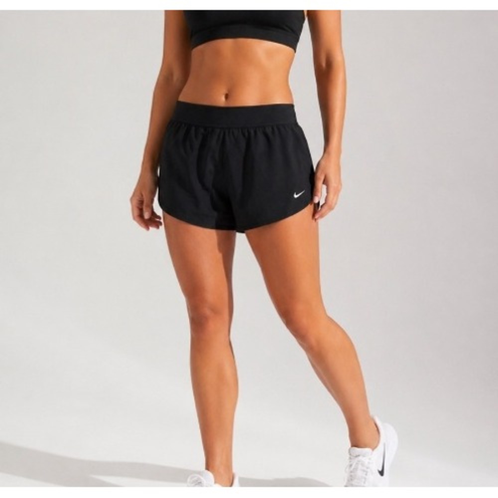 Nike Dri-FIT Womens Black‎ Running Shorts Smocked Waist Activewear Large L